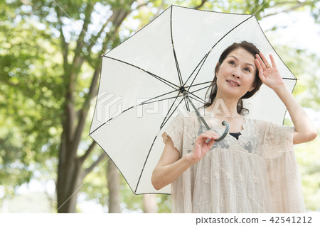 Japanese middle age woman holding a parasol 42541212