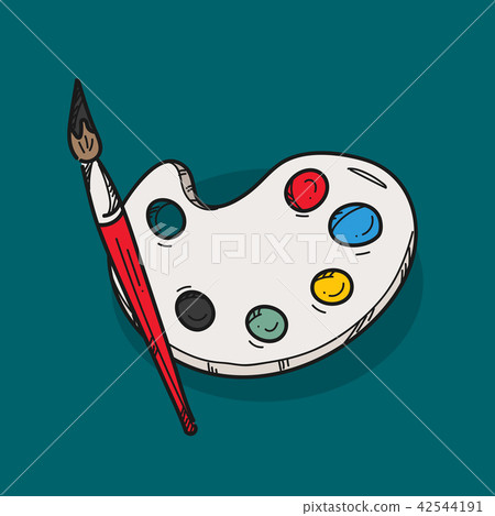 palette illustration on color background palette illustration on color background 42544191