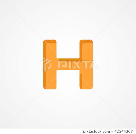 Letter H. Bold geometric font element. Modern vector alphabet symbol. Letter H. Bold geometric font element. Modern vector alphabet symbol. 42544307
