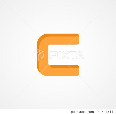 Letter C. Bold geometric font element. Modern vector alphabet symbol. 42544311