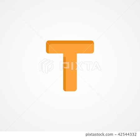 Letter T. Bold geometric font element. Modern vector alphabet symbol. Letter T. Bold geometric font element. Modern vector alphabet symbol. 42544332