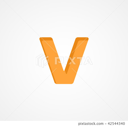 Letter V. Bold geometric font element. Modern vector alphabet symbol. 42544340