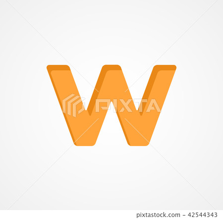 Letter W. Bold geometric font element. Modern vector alphabet symbol. Letter W. Bold geometric font element. Modern vector alphabet symbol. 42544343