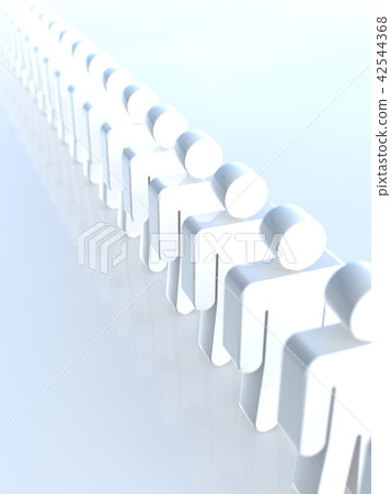 CG 3D例證設計隊列人普遍的多米諾行一個命令擁擠事件 CG 3D例證設計隊列人普遍的多米諾行一個命令擁擠事件 42544368