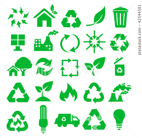 社會_環境問題 生態學 vector set of environmental / recycling