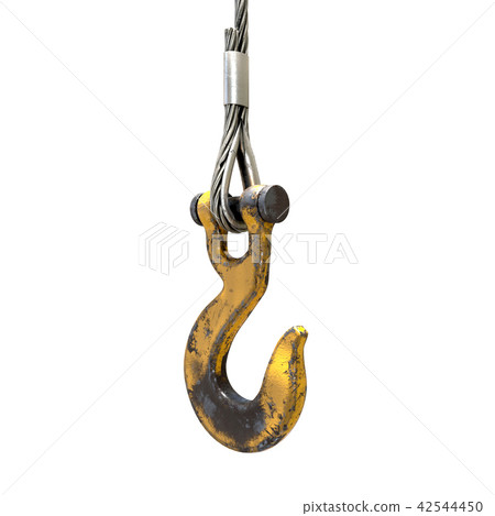 lifting crane hook and steel rope 42544450