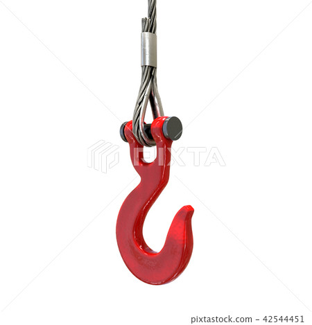 lifting crane hook and steel rope 42544451
