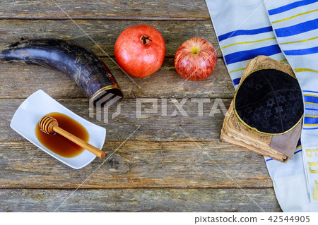 Honey and pomegranate for traditional holiday Honey and pomegranate for traditional holiday 42544905