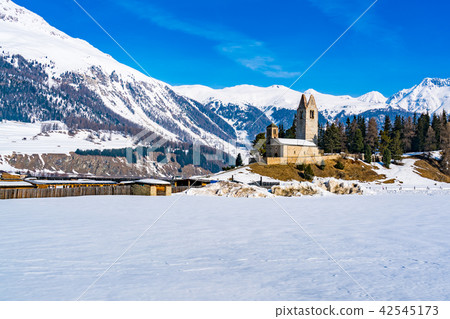 View of Switzerland Landscape with San Gian Church 42545173