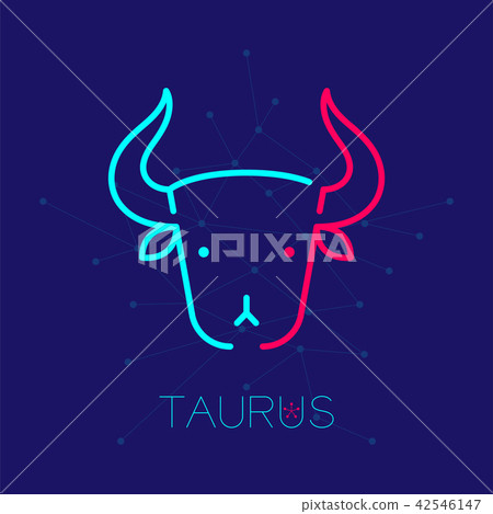 Taurus Zodiac constellation logo icon outline 42546147