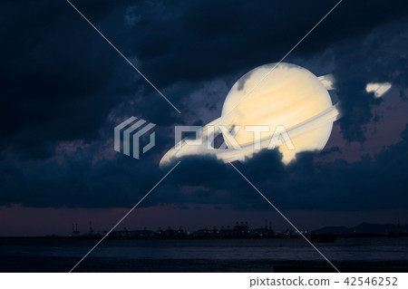 Saturn back cloud sunset sky,Saturn near Earth Saturn back cloud sunset sky,Saturn near Earth 42546252