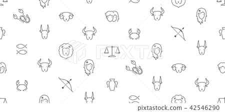 Zodiac constellation icon seamless pattern outline Zodiac constellation icon seamless pattern outline 42546290