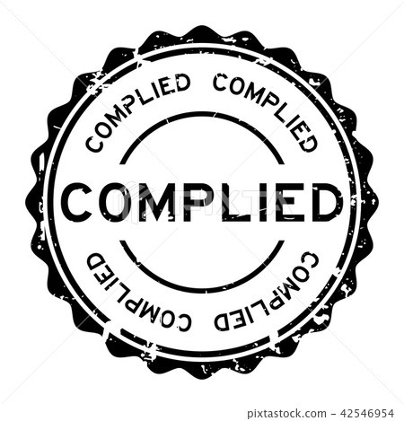 Grunge black complied word round rubber seal stamp 42546954