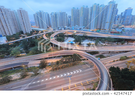a night view Prince Edward Road traffic at hk a night view Prince Edward Road traffic at hk 42547417