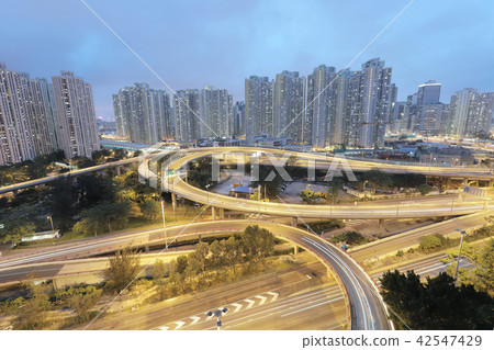 a night view Prince Edward Road traffic at hk a night view Prince Edward Road traffic at hk 42547429