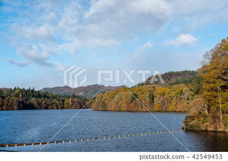 Scenic view of River Tummel, Pitlochry Dam Scenic view of River Tummel, Pitlochry Dam 42549453