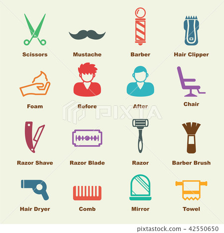barber elements - Stock Illustration [42550650] - PIXTA