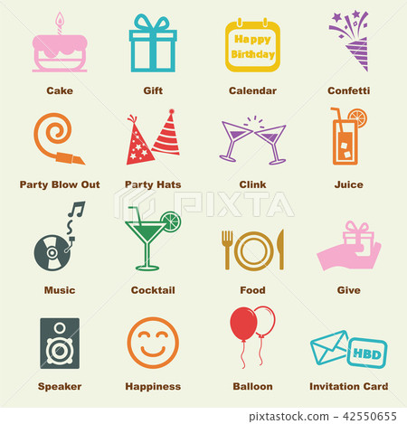 birthday elements Stock Illustration 42550655 PIXTA