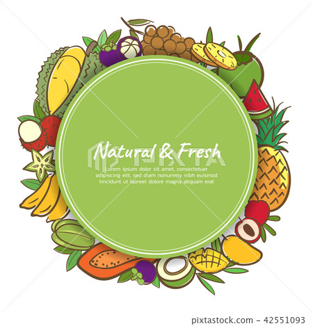 Tropical fruits banner background template 42551093