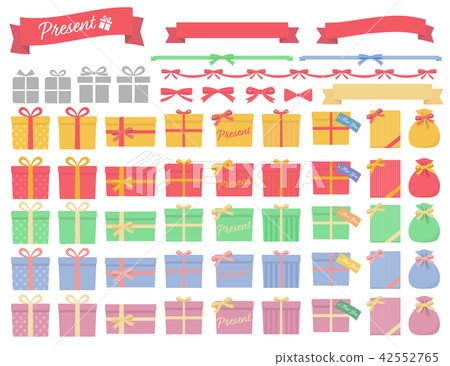 Cute gift box set illustration 42552765