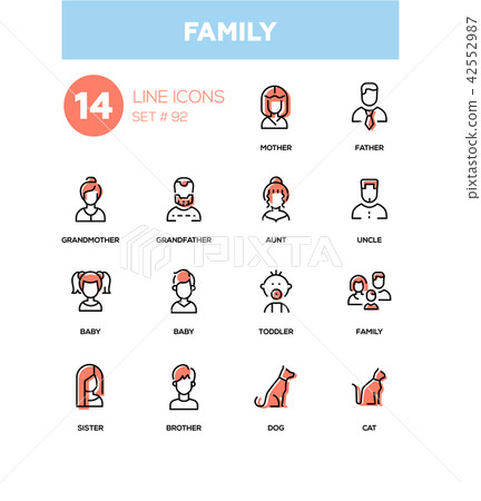 Family - modern line design icons set Family - modern line design icons set 42552987