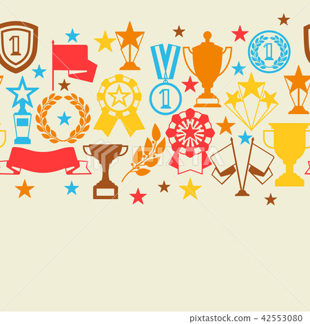 Awards and trophy seamless pattern. - Stock Illustration [42553080] - PIXTA