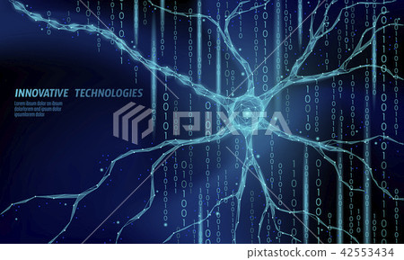 Human neuron low poly anatomy concept.... - Stock Illustration ...