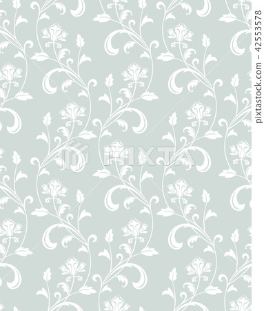 Flower pattern. Seamless white and blue ornament. Flower pattern. Seamless white and blue ornament. 42553578