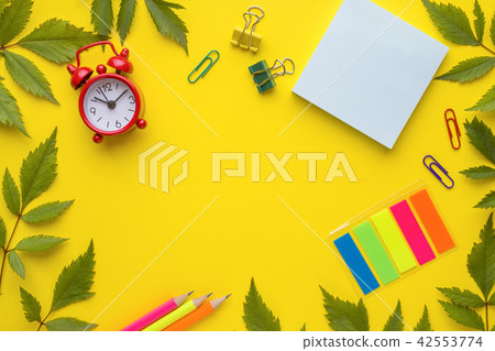 Business concept. Notepad alarm Clock Business concept. Notepad alarm Clock 42553774