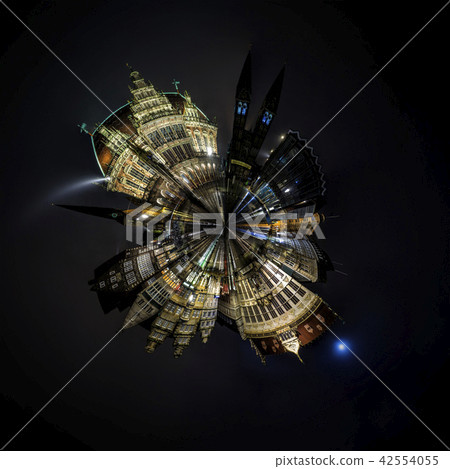 Night Mini planet of Bremen main market square Night Mini planet of Bremen main market square 42554055