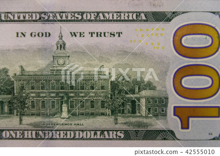 Macro shot of one hundred dollars bill Macro shot of one hundred dollars bill 42555010