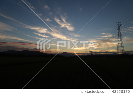 在Mt. Tsukuba的日落，夏天 42558370