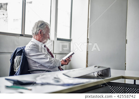 senior businessman working in office.  42558742