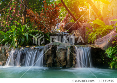 Waterfall in garden at the public park 42559650