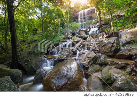 Waterfall beautiful in rain forest at Soo Da Cave 42559682