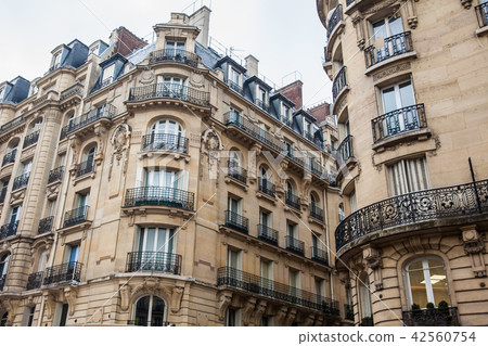 Antique buildings at Danton street in Paris France 42560754