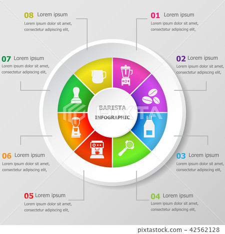 Infographic design template with barista icons Infographic design template with barista icons 42562128