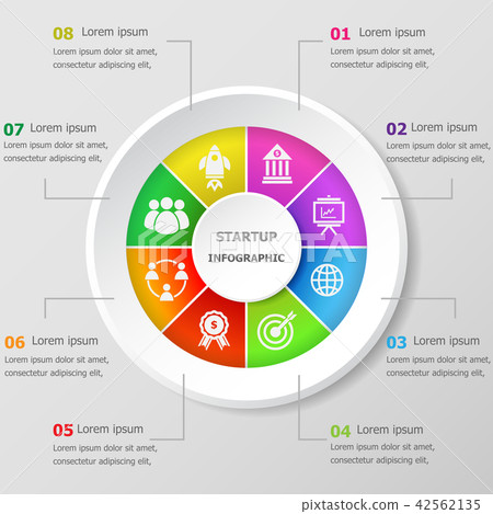 Infographic design template with startup icons Infographic design template with startup icons 42562135