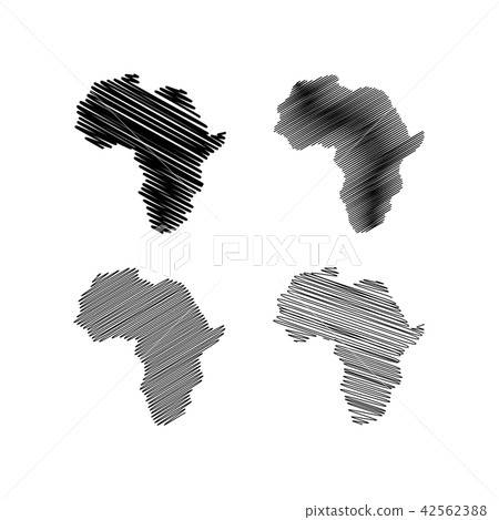 Scribble Africa map vector - Stock Illustration [42562388] - PIXTA