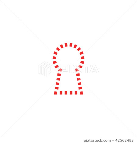 Red dash keyhole logo design - Stock Illustration [42562492] - PIXTA