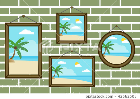 Day summer beach frames on a wall 42562503