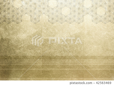 Hemp leaf line foil gold silver image (background material) Hemp leaf line foil gold silver image (background material) 42563469