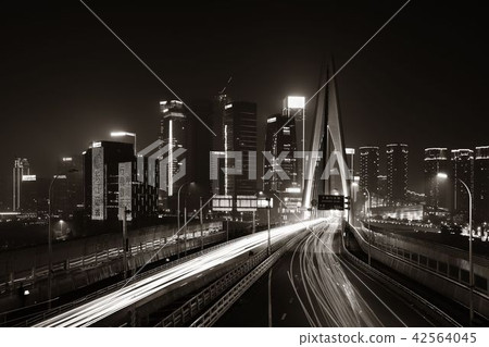 Chongqing bridge light trail 42564045