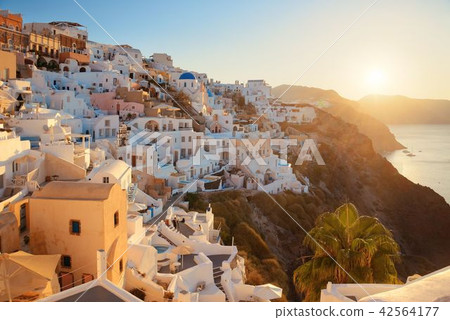 Santorini skyline sunrise 42564177