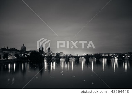 Prague skyline and bridge 42564448