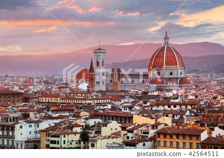 Florence Cathedral skyline sunset Florence Cathedral skyline sunset 42564511