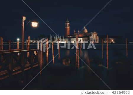 Venice at night and San Giorgio Maggiore church Venice at night and San Giorgio Maggiore church 42564963