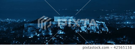 Athens skyline with Acropolis night Athens skyline with Acropolis night 42565138