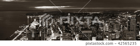 Seattle rooftop panorama 42565235