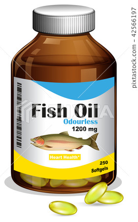 A Bottle of Fish Oil Softgels A Bottle of Fish Oil Softgels 42566197
